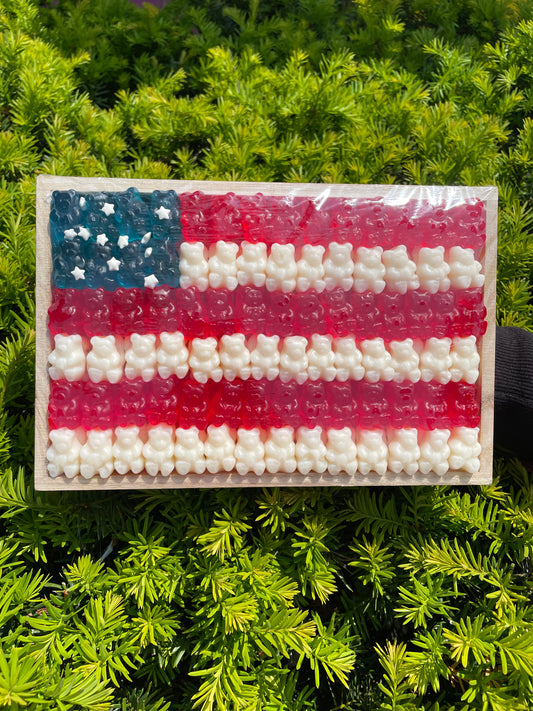 Gummy American Flag - Go USA! Gummy Tray Sweeties Candy Cottage   