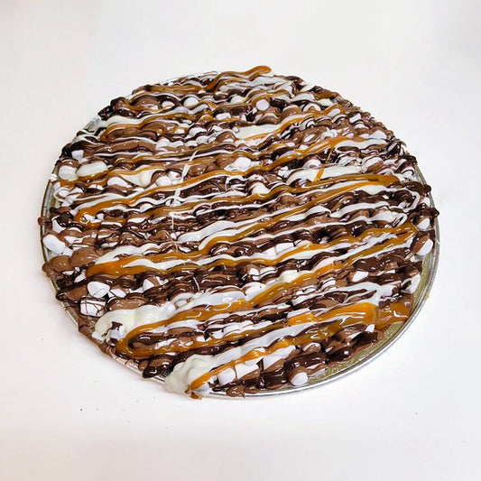 Caramel S'mores Chocolate PizzaChocolateOur famous Caramel S'mores Chocolate Pizza is three kinds of chocolate, marshmallows, graham crackers and topped with drizzled caramel. Best when served warm.
Same D