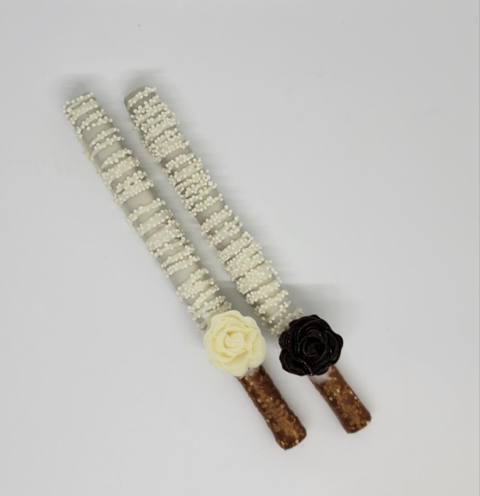 Wedding Favor Touch of Elegance Pretzel Rods - Sweeties Candy Cottage