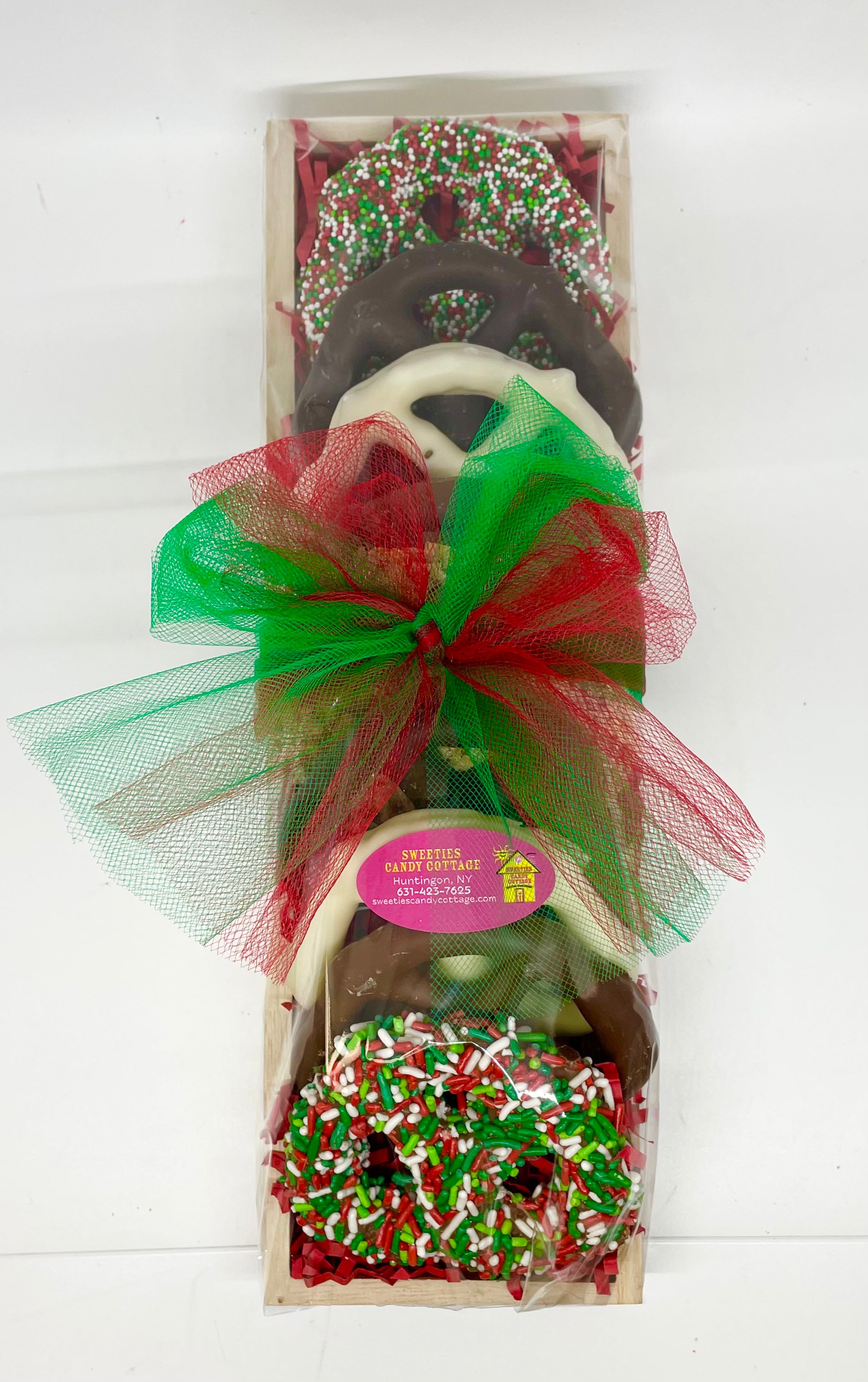 Holiday Gourmet Pretzel Tray Chocolate Covered Pretzel Gift Sweeties Candy Cottage   
