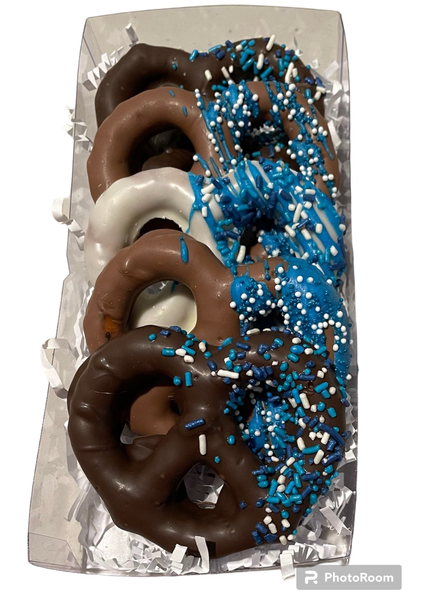 Chanukah/Winter Pretzel Gift Box Chocolate Covered Pretzels Sweeties Candy Cottage   